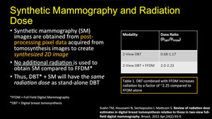 2-D Mammography Synthesized from Tomosynthesis: Strengths, Pitfalls, Artifacts - Efficiency Learning Systems